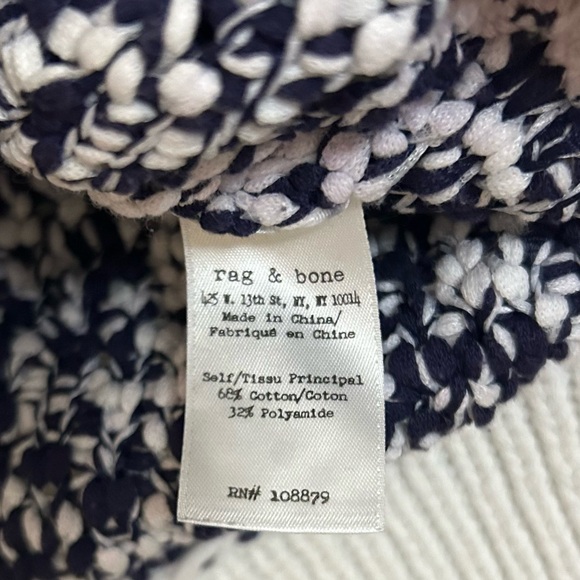 Rag & Bone Women's Naomi Marled Boucle Texture Blue Pull-over Sweater Size Small - Picture 5 of 6
